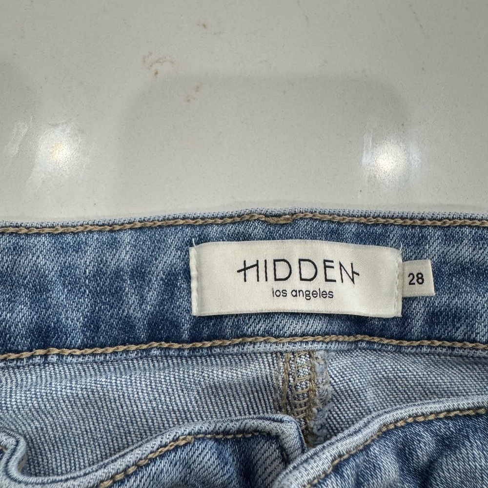 Hidden Jeans- Ankle Flare Style distressed hem. - Picture 2 of 5